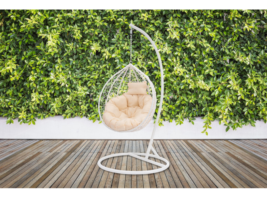 Závesné hojdacie kreslo MONTANA - biele - veľ. S