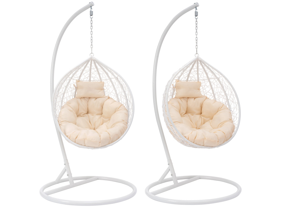 Závesné hojdacie kreslo MONTANA - biele - veľ. S