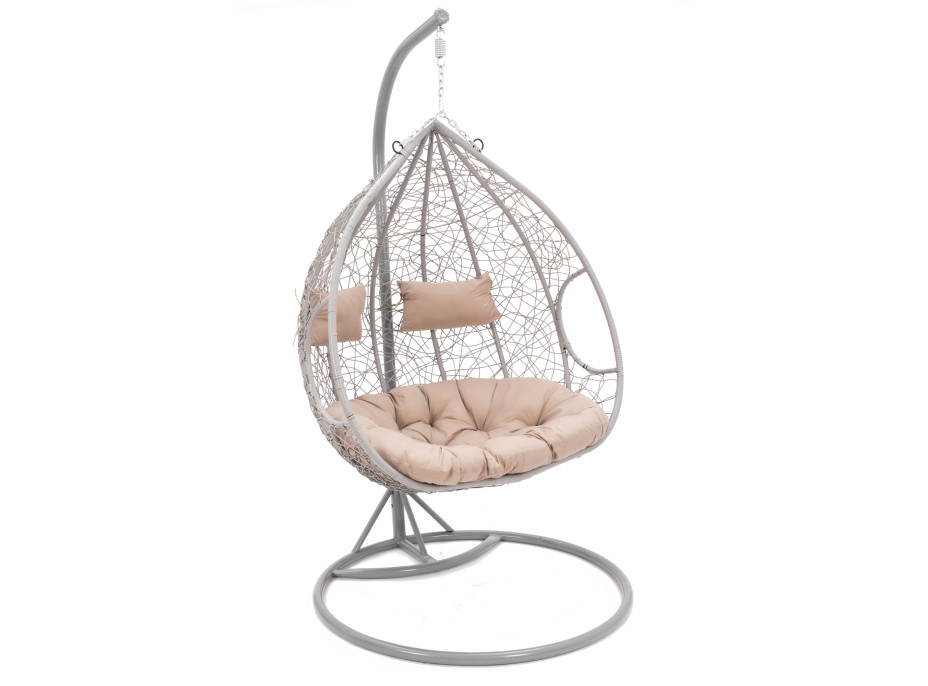 Závesné hojdacie kreslo MONTANA - šedé - vel. XXL - pre 2 osoby