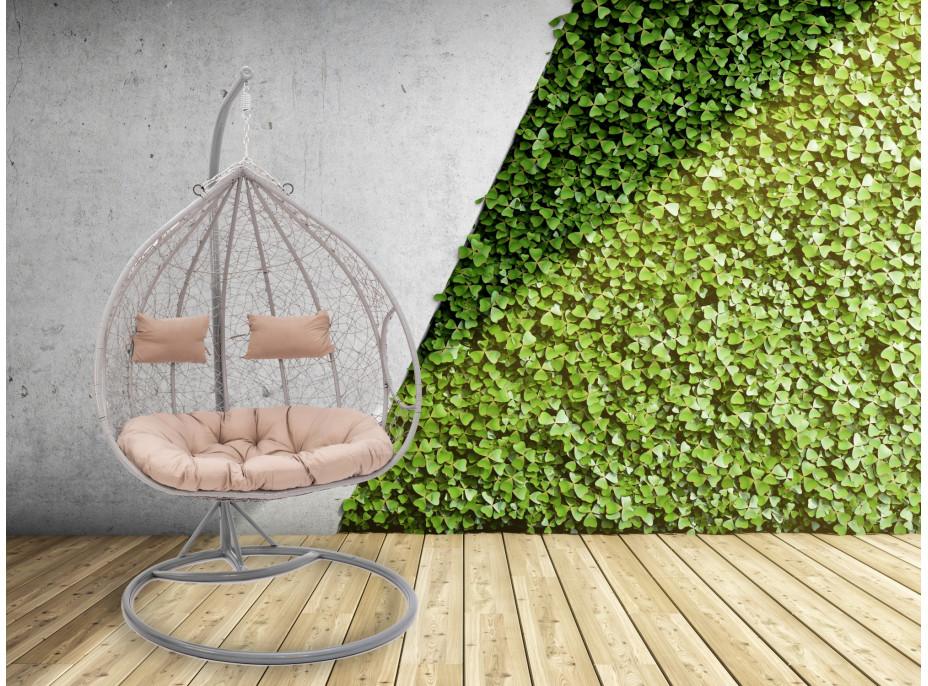 Závesné hojdacie kreslo MONTANA - šedé - vel. XXL - pre 2 osoby