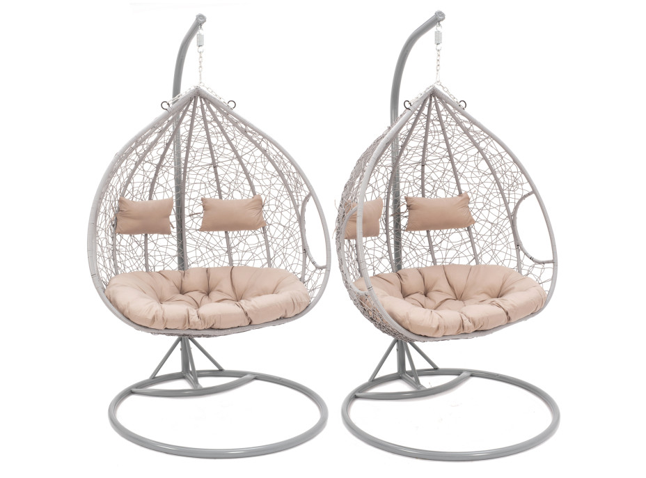 Závesné hojdacie kreslo MONTANA - šedé - vel. XXL - pre 2 osoby