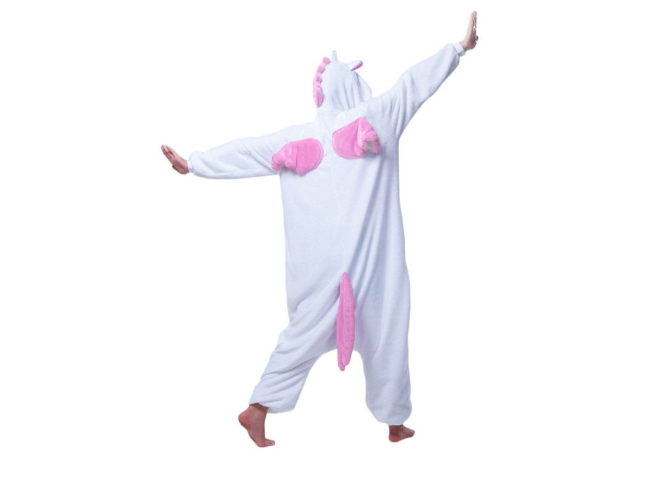 Overal KIGURUMI - jednorožec svetlo ružový / biely