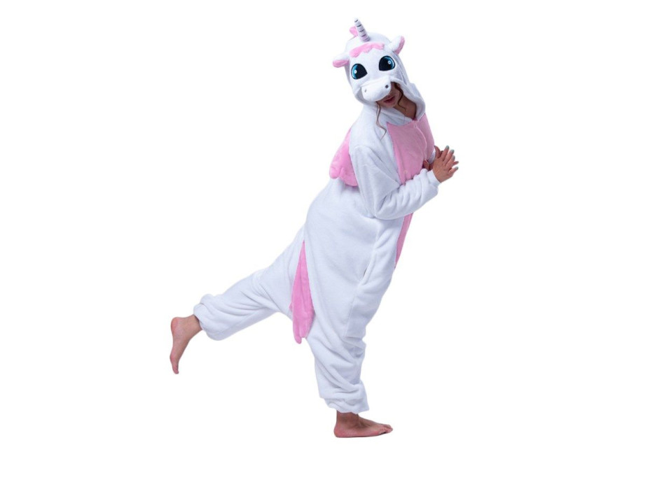 Overal KIGURUMI - jednorožec svetlo ružový / biely