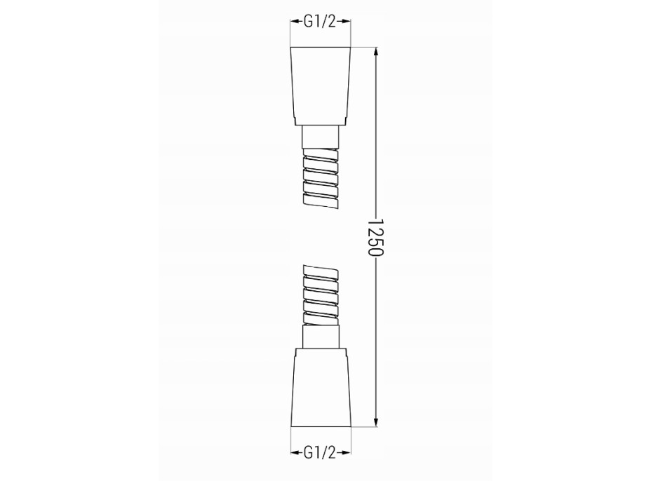 Sprchová hadica MEXEN - opletená - 125 cm - čierna matná, 79435-70