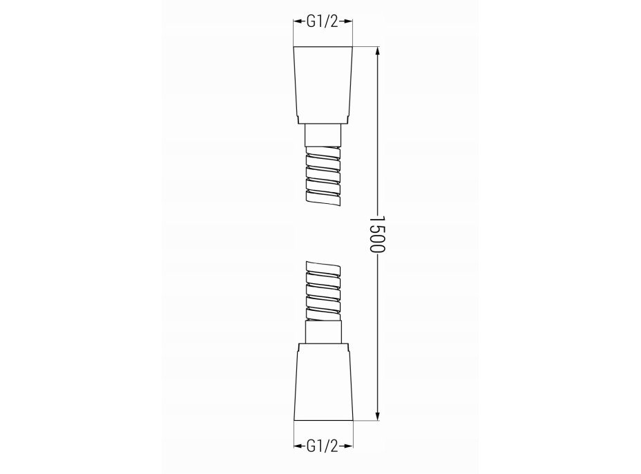 Sprchová hadica MEXEN - opletená - 150 cm - biela, 79460-20