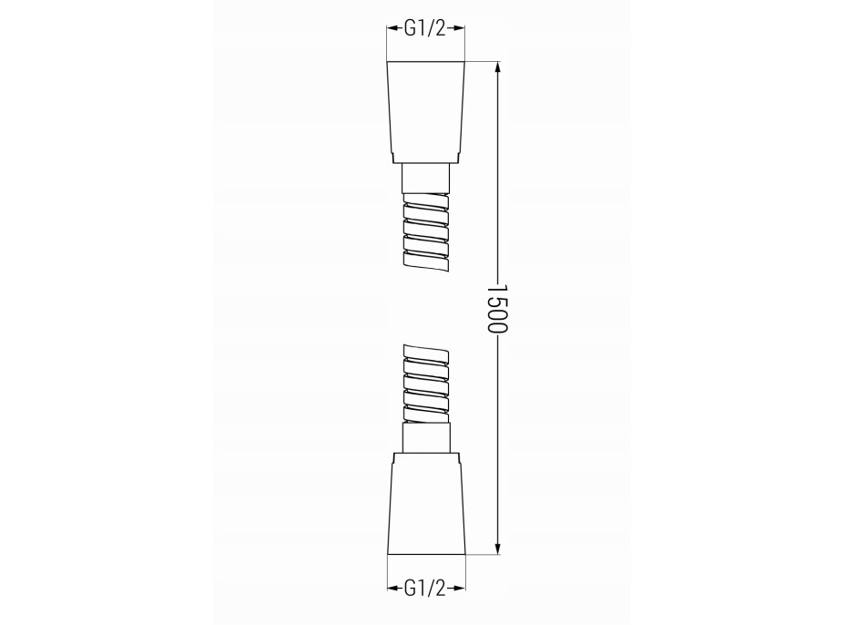 Sprchová hadica MEXEN - opletená - 150 cm - čierna matná, 79460-70