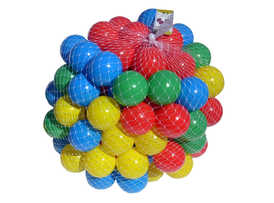 Súprava plastových farebných guličiek MIX - 100 ks - modrá, červená, zelená a žltá