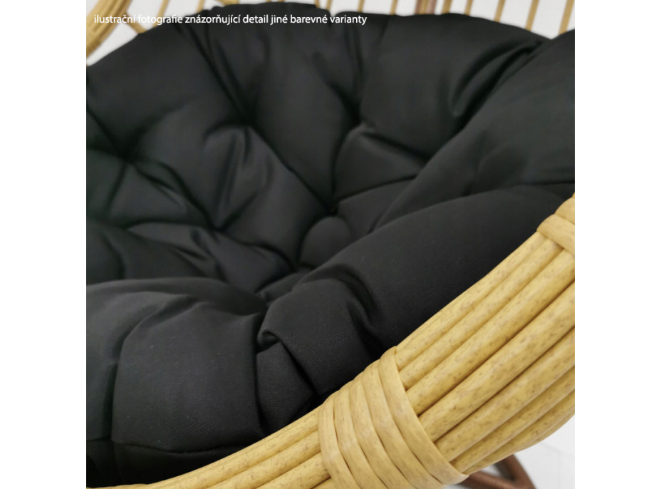 Závesné hojdacie kreslo SANTOS - sivé / čierne - XXL