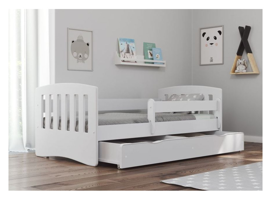 Detská posteľ CLASSIC - biela 180x80 cm