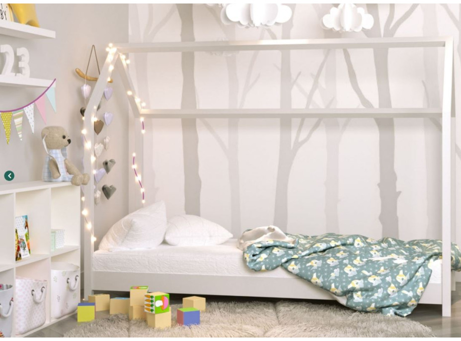 Detská Domčekové posteľ IZABELA - biela 200x90 cm
