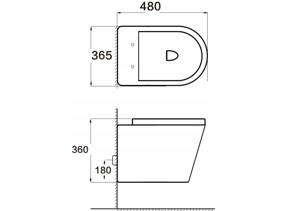 Závesné WC MEXEN RICO RIMLESS + Duroplast sedátko slim - tmavo šedé matné, 30724071