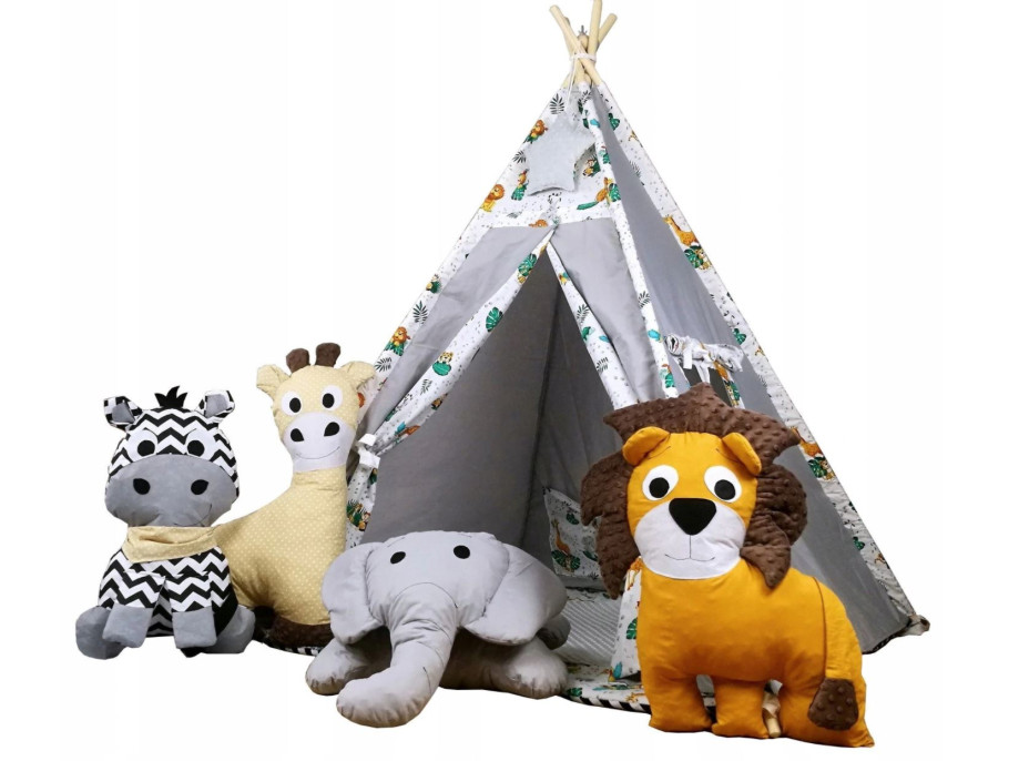 Detský stan teepee (típí) LUXURY s doplnkami - JUNGLE