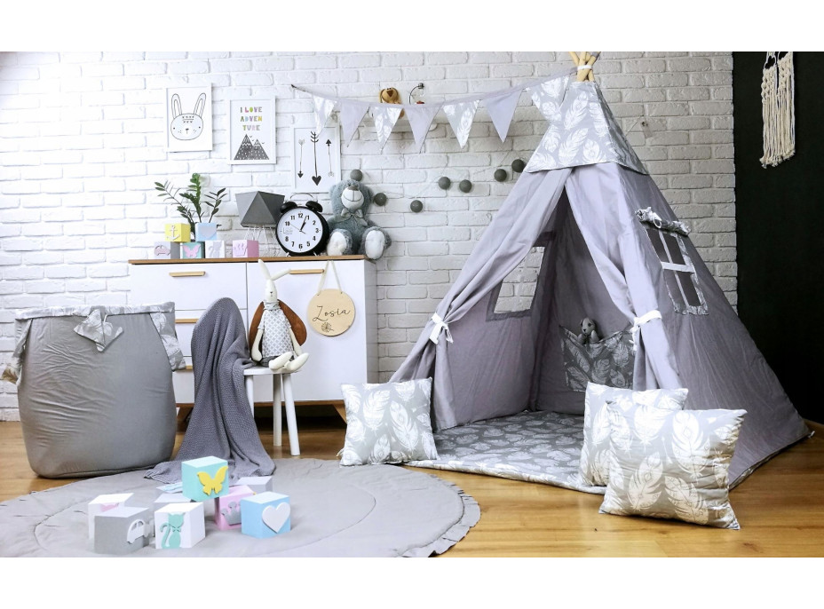 Dekoračná vlajková girlanda PIERKA - šedá