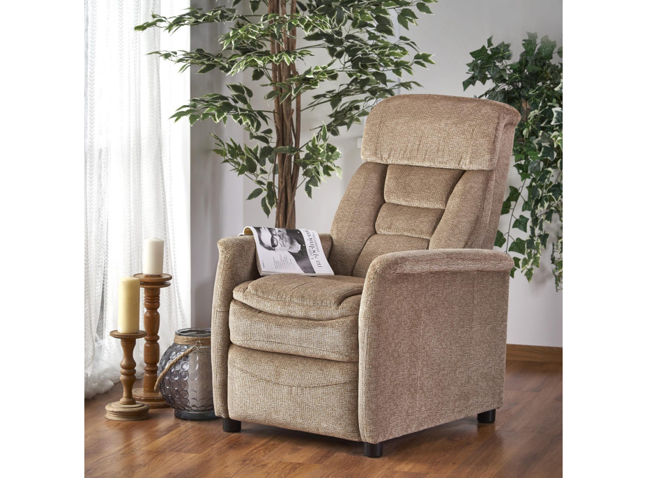 Polohovacie kreslo JURY - čalúnené - šedé