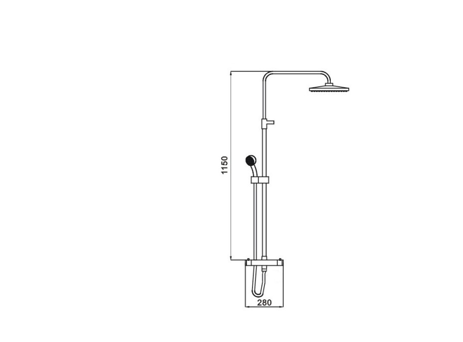 Sprchová súprava - DENIS s termostatickou batériou - čierna
