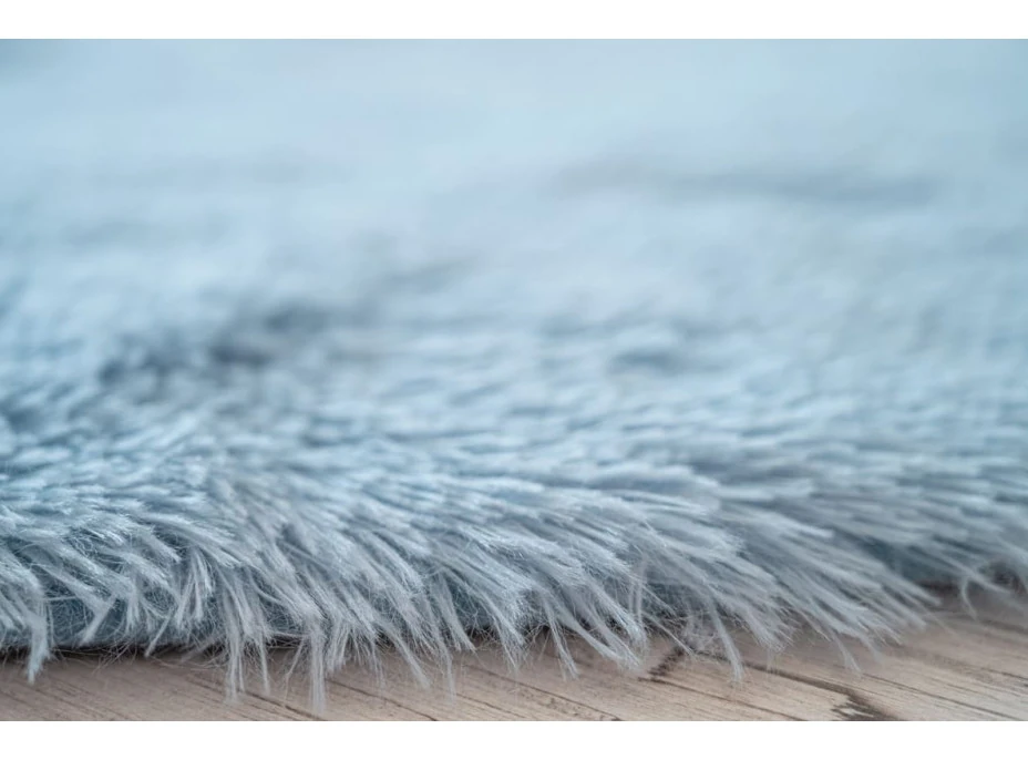 Plyšový guľatý koberec SOFT 90 cm - svetlo modrý