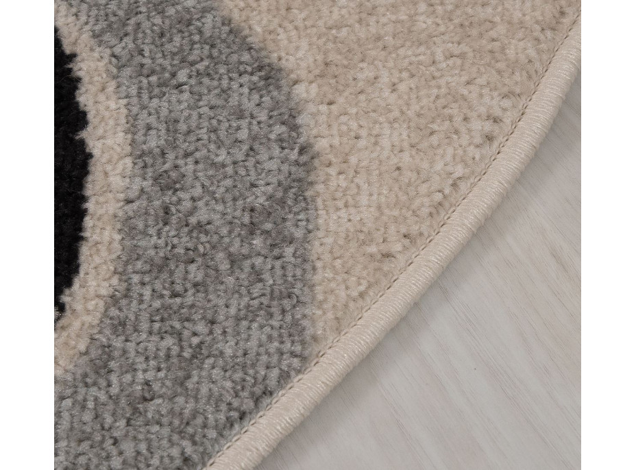 Detský guľatý koberec Happy M PANDA - biely