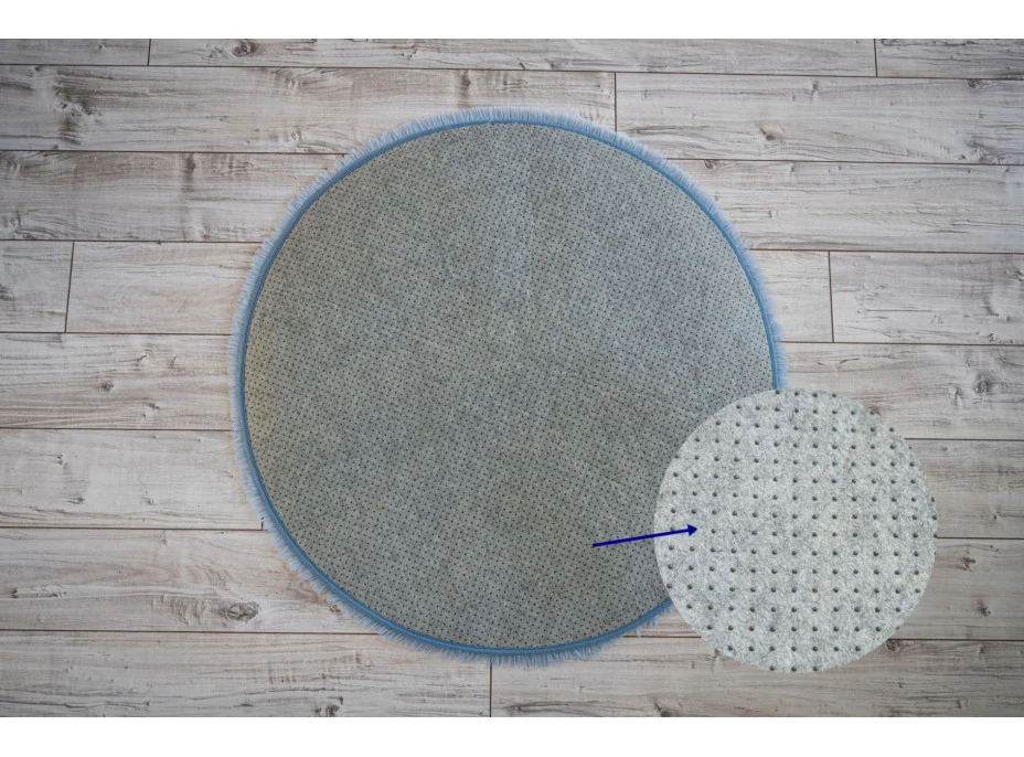 Plyšový guľatý koberec SOFT 90 cm - svetlo modrý