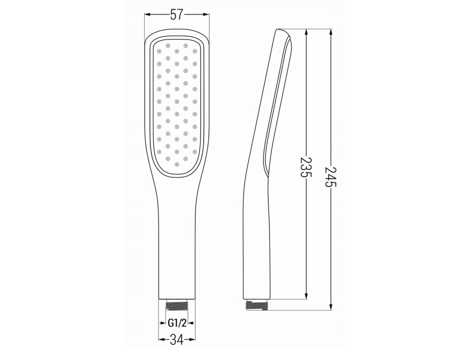 Ručná sprchová hlavica MEXEN R-49 - 1 funkcia - 57x235 mm - biela / zlatá, 79549-25