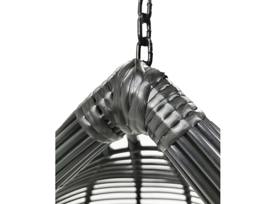 Závesné hojdacie kreslo RIO s podnožkou - krémové / hnedé - vel. XL