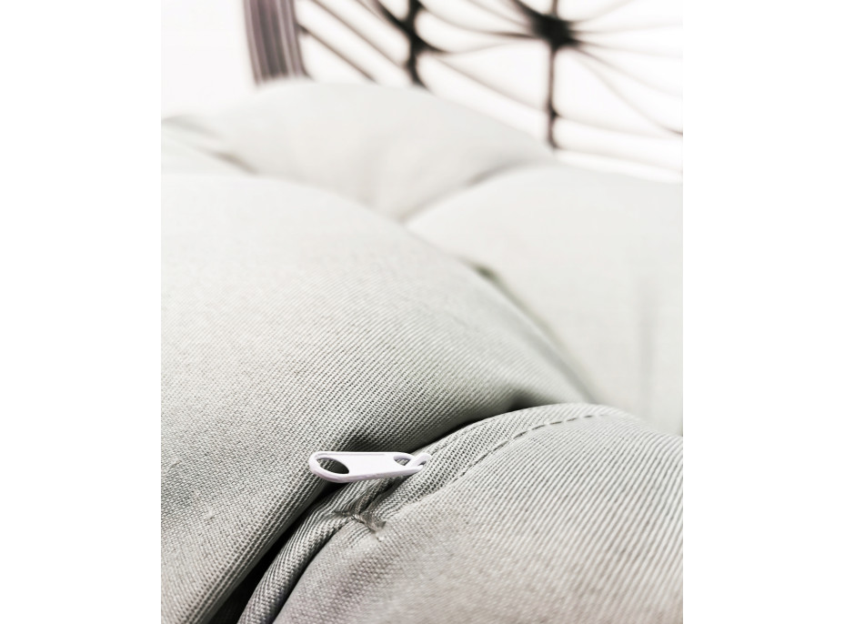 Závesné hojdacie kreslo RIO s podnožkou - krémové / hnedé - vel. XL