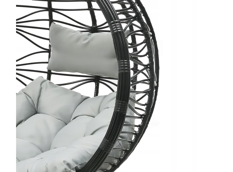 Závesné hojdacie kreslo RIO s podnožkou - krémové / hnedé - vel. XL