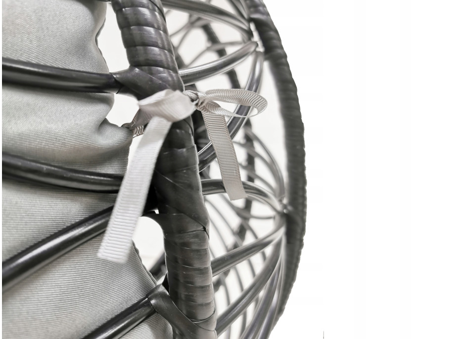 Závesné hojdacie kreslo RIO s podnožkou - krémové / hnedé - vel. XL