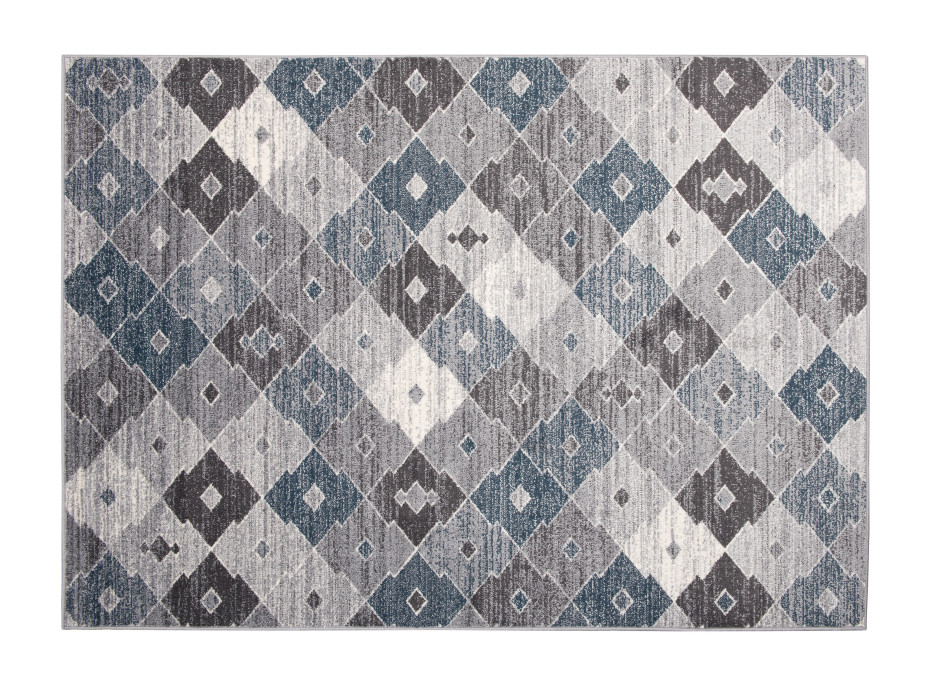 Kusový koberec FIKA Rhombus - šedo-modrý