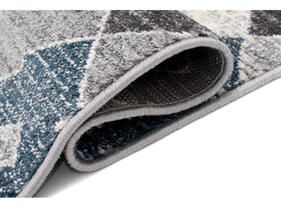 Kusový koberec FIKA Rhombus - šedo-modrý