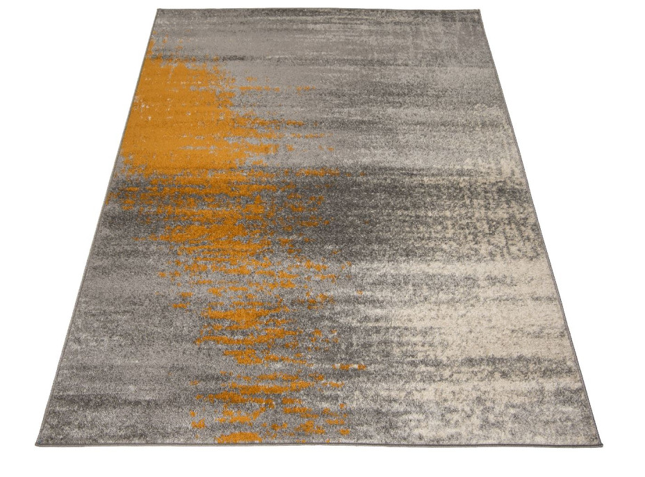 Moderný kusový koberec SPRING Aura - sivý / oranžový