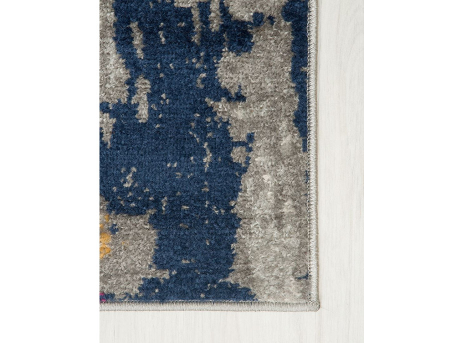 Moderný kusový koberec DENVER Tiras - sivý / modrý