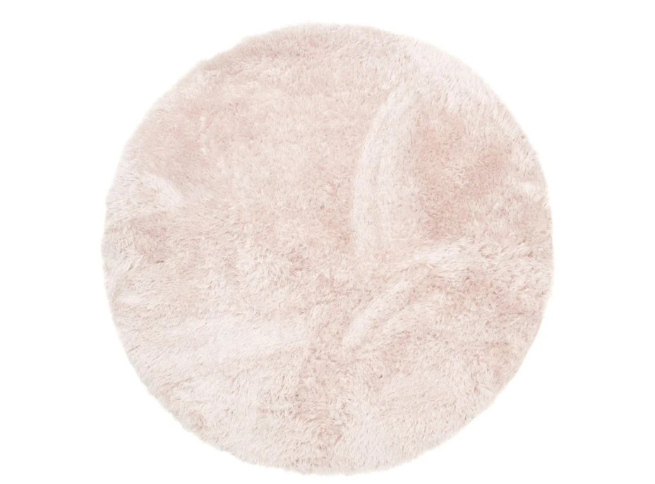 Plyšový guľatý koberec FIREN - béžový