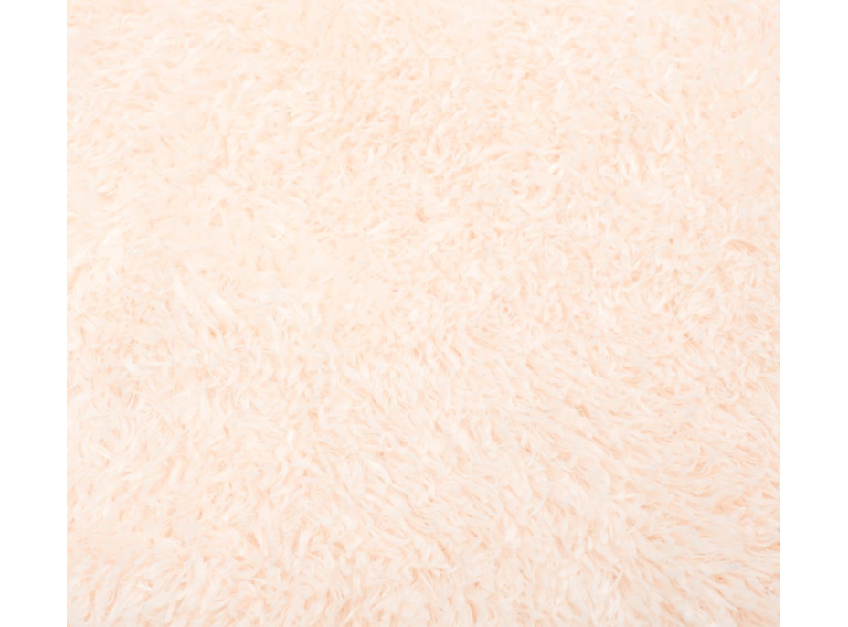 Plyšový guľatý koberec FIREN - krémový