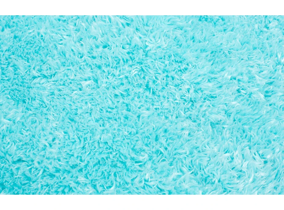 Plyšový guľatý koberec FIREN - tyrkysový