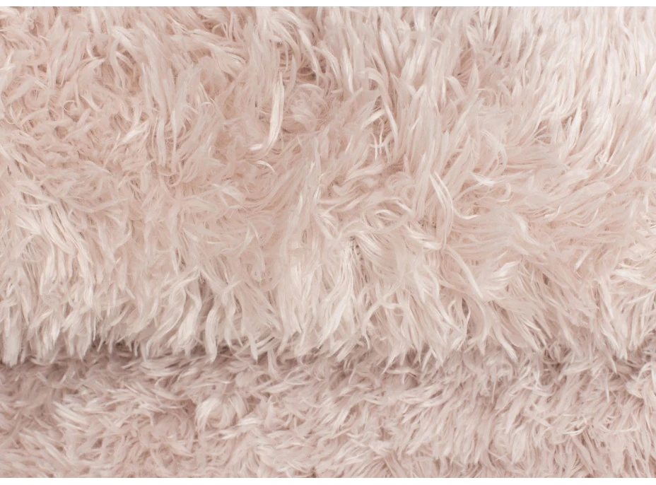 Plyšový guľatý koberec FIREN - béžový