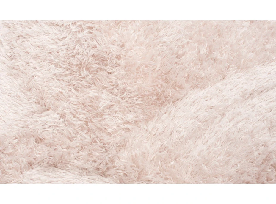 Plyšový guľatý koberec FIREN - béžový
