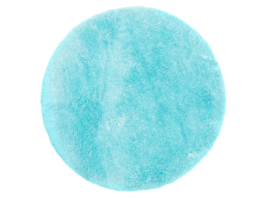 Plyšový guľatý koberec FIREN - tyrkysový