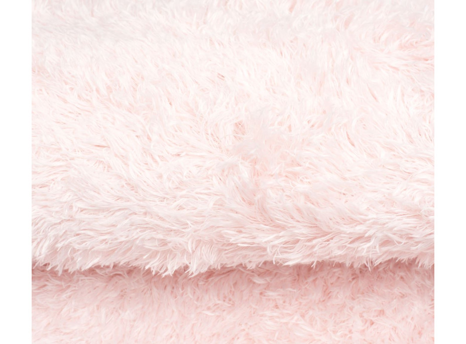 Plyšový guľatý koberec FIREN - ružový