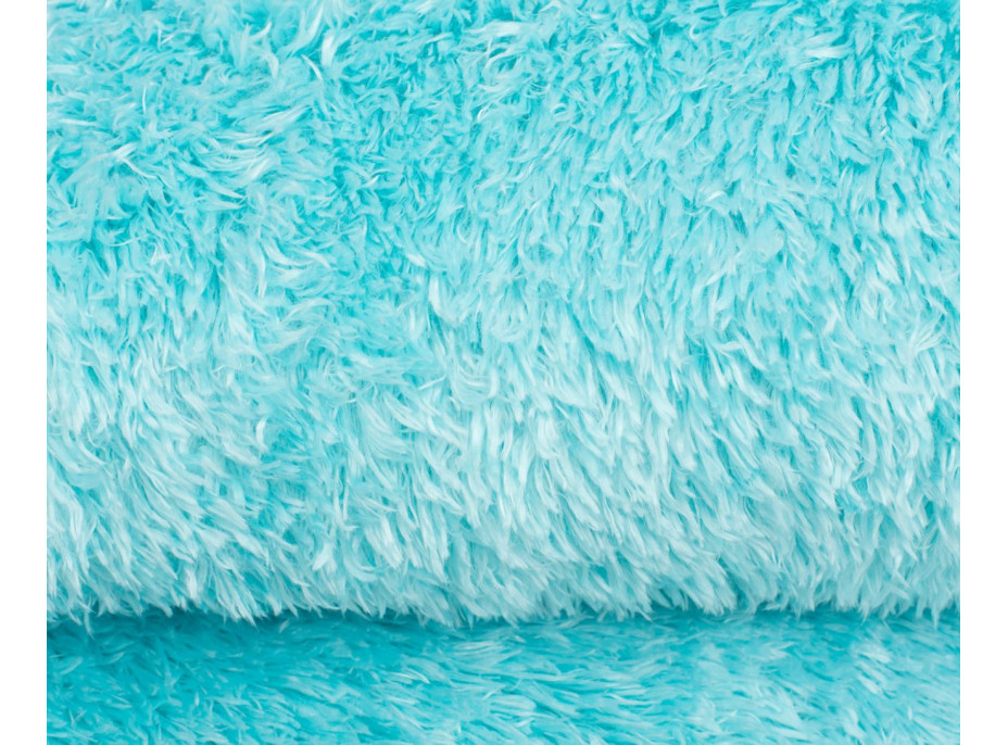 Plyšový guľatý koberec FIREN - tyrkysový