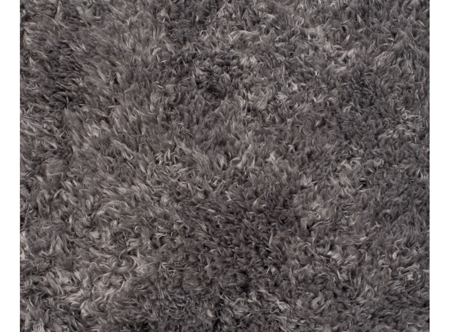 Plyšový guľatý koberec FIREN - sivý