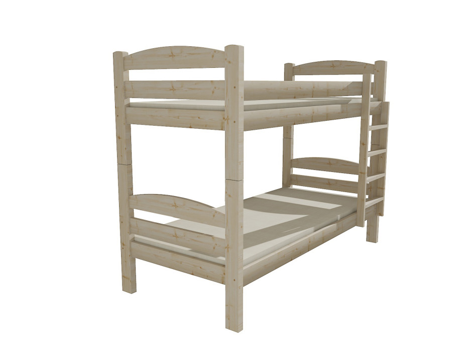 Detská poschodová posteľ z MASÍVU 180x80cm bez šuplíku - PP015