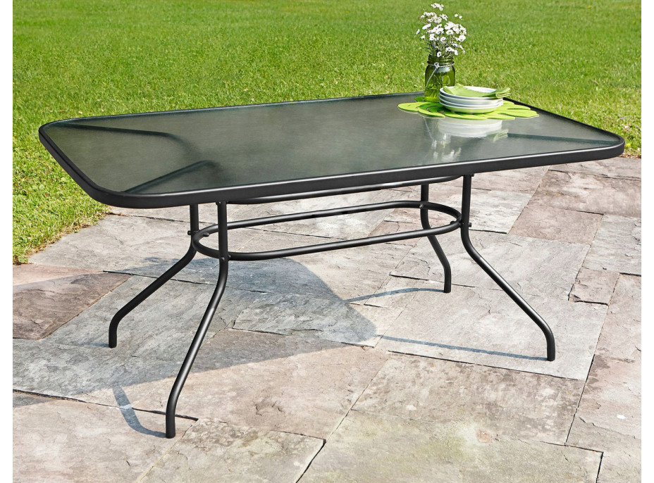 Záhradný set nábytku PATIO pre 6 ľudí - čierno / šedý