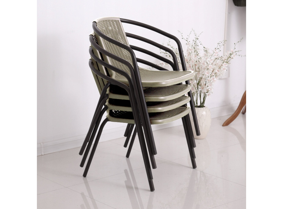 Záhradný set nábytku PATIO pre 6 ľudí - čierno / šedý
