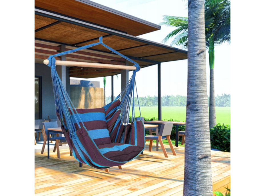 Závesné hojdacie kreslo FLAMINGO s vankúšmi 100x100 cm