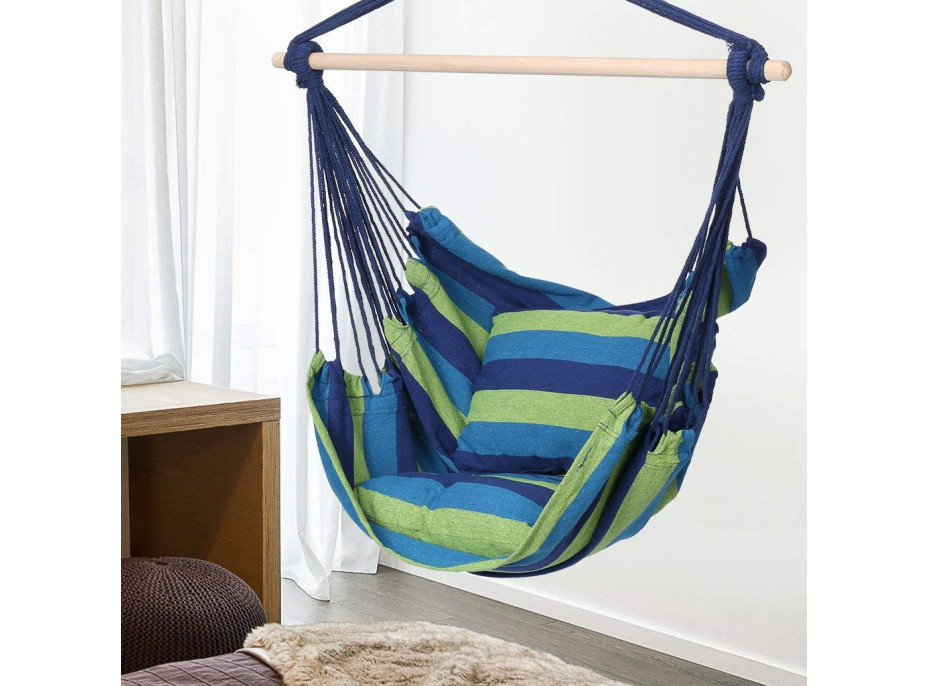 Závesné hojdacie kreslo FLAMINGO s vankúšmi 100x100 cm