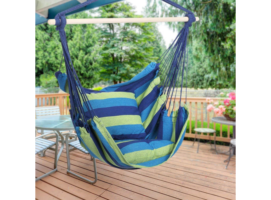 Závesné hojdacie kreslo FLAMINGO s vankúšmi 100x100 cm