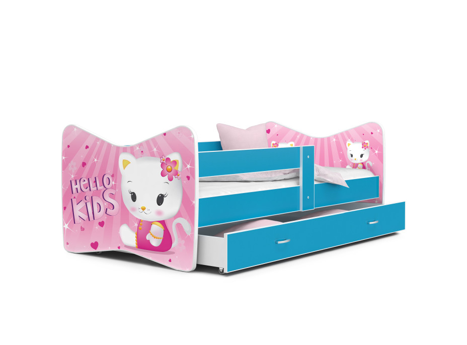 SKLADOM: Detská posteľ THOMAS so zásuvkou - 180x80 cm - HELLO KITTY - ružová
