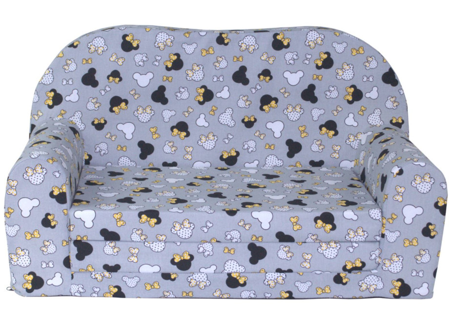 Detská rozkladacia MINI pohovka MYŠKY MINNIE - šedá