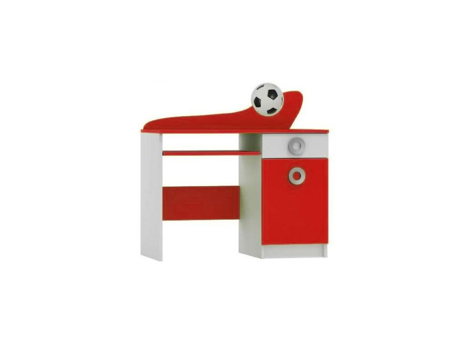 SKLADOM: Písací stôl FUTBAL - TYP A - červený / biely