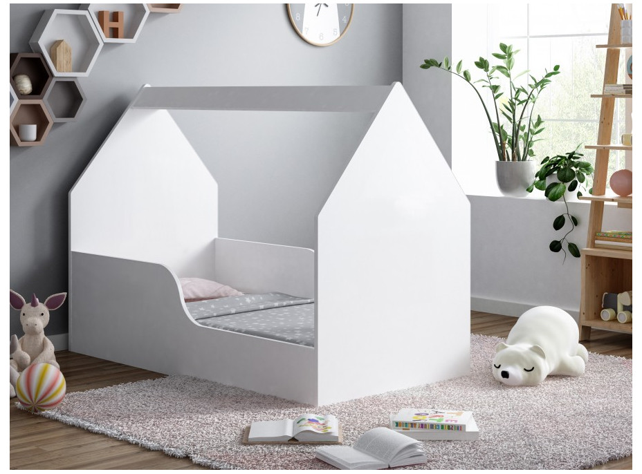 Detská Domčekové posteľ HAPPY HOUSE - Bez motívu - 140x70 cm (12 farieb) + matrace ZADARMO